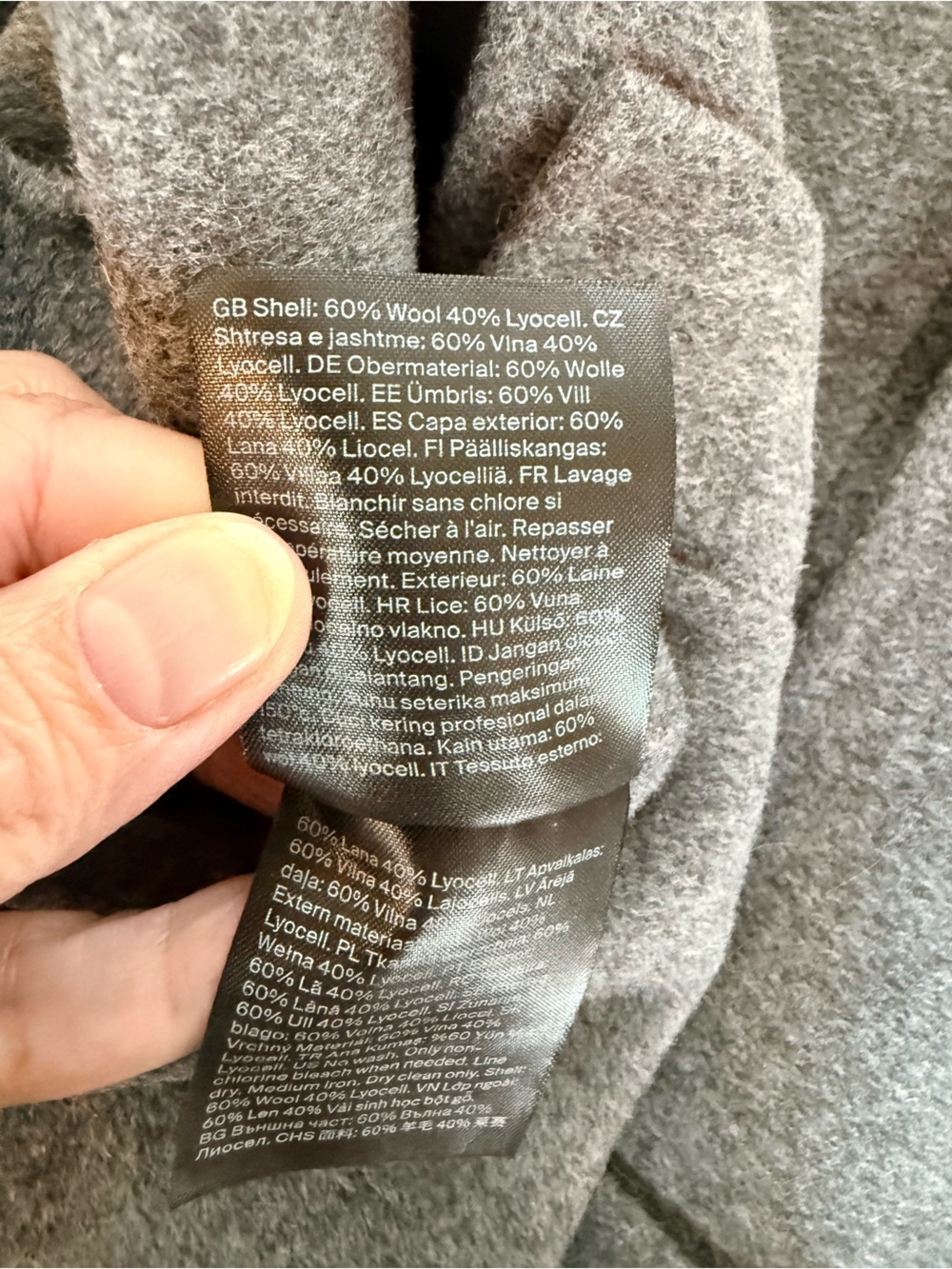 COS Double Faced Wool Hybrid Vest Gray M-L - Picture 7 of 8